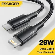 Cabo Essager 29w Tipo C para iPhone, Carregamento Rápido, iPad, Macbook, iPhone 14, 13, 12, 11 Pro Max, XS, XR, PD 29W