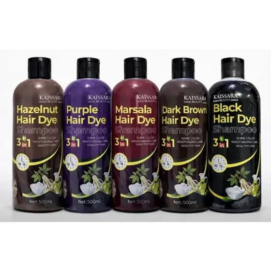 Shampoo Kaissara Hair Dye 500ml Grande Tonalizante Escurecedor Tintura Para Cabelos