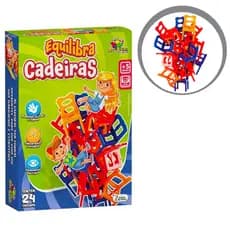 Jogo Infantil Equilibra Cadeiras Raciocinio Lógico Coordenação Motora Percepção Cores Para  Crianças