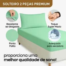 Jogo de Cama Solteiro com Lençol e 1 Fronha Premium Confortável  com ponto Palito Resistente