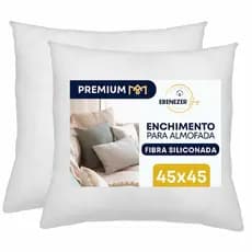 Kit 2 Enchimento Para Almofada Quadrada com Fibra Siliconada 45 cm X 45 cm Macia Premium Confortável