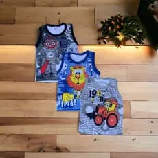 Kit 3 Camisetas Menino Regatas Infantil Estampadas 100% Algodão