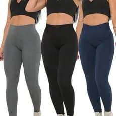 Kit 3 Calça Leg Legging Premium Suplex Nao Fica Transparente