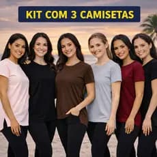 Kit 3 Blusas Esportes Dry Fit Camisa Corrida Caminhada Treino e Lazer Esportes camiseta tapa bum bum
