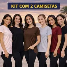 Kit 2 Blusas Feminina Academia Dry Fit Camisa Caminhada Musculação Treinos Camisetas Tapa Bum Bum 5 cores