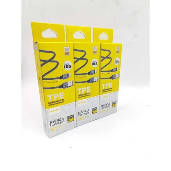 kit 2 Cabo de dados carrega rapido 2.4A reforçado materia macia para celular iphone 2 metros Bmax