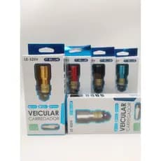 kit 2 CARREGADOR VEICULAR CABO ENTRADA V8  3,4A CARREGA RAPIDO 2 USB