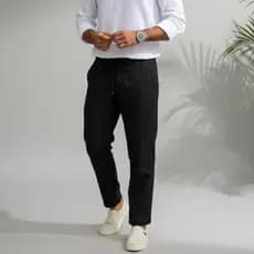 Calça de Linho Masculina Premium Alfaiataria Moderna Respirável para Verão, Praia, Eventos e Festas