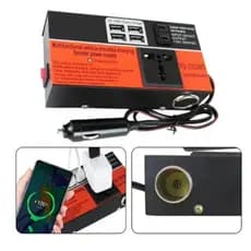 Inversor de Potência para Carro Adaptador Conversor Veicular USB 5v 12/24v 110/220v