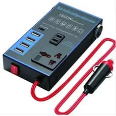 Inversor De Potência Para Carro 12v 220v 4 Usb 1 Usb-c 1500w