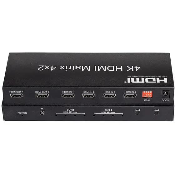 Switch Splitter Hdmi 4x2 Matrix 1080p 4k 4 Entradas 2 Saídas Hdmi