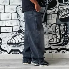 Calça Super Baggy Black Fade, Calça Larga