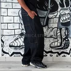 Calça Carper Jeans Black, Calça Carper, Calça larga, Calça Jeans, Calça Masculina