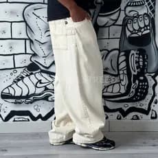 Calça Super Baggy Bege, Calça Larga