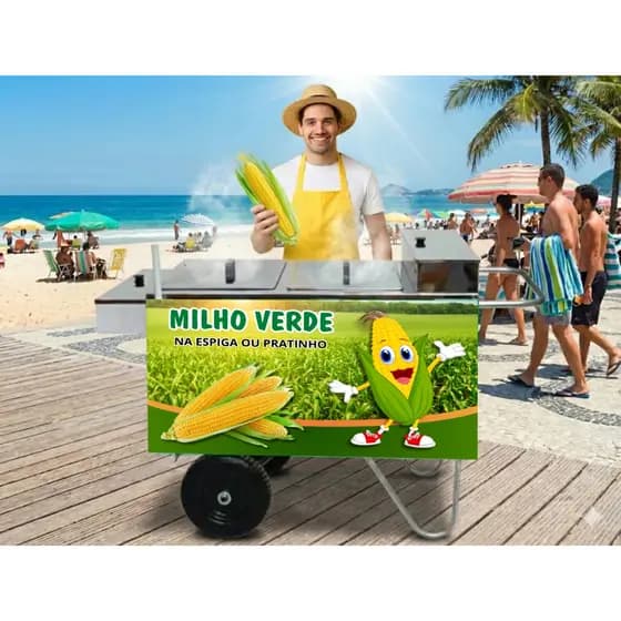 Milho Verde Cozido Lanchonete Adesivo Comercio Para Cozinha