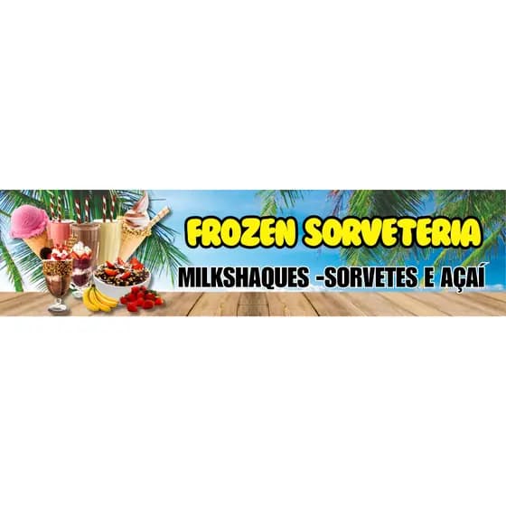 Faixa lona Sorveteria Praia Açaí Sorvete Doceria 2metros x 50 cm - CRIAMOS SUA ARTE SE PRECISAR