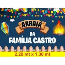 Painel GIGANTE 2,2 mt X 1,30 Lona Festa Junina Julina Arraiá - NOME PERSONALIZADO