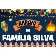 Painel GRANDE Lona Festa Junina Julina Arraiá - NOME PERSONALIZADO