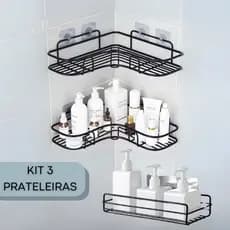 Kit 2 ou 3 Prateleiras Parede Banheiro Suporte Com Alto Adesivos Para Banheiro Cozinha lavanderia Shampoo E Sabonete