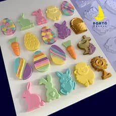 Placa Apliques Páscoa Cód. 887 Porto Formas - Coelho Cenoura Ovos