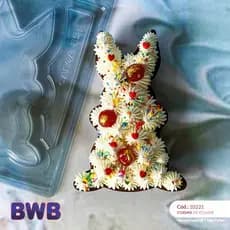 Forma BWB: Ovo de colher de COELHO - silicone (3 partes) cód. 10221 340g PASCOA