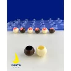FORMA P/ CHOCOLATE: DOCES FINOS ESFERA COM FURO 25MM PORTO FORMAS COD 222
