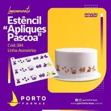 Estêncil Para Lateral de Bolo Apliques Páscoa - Porto Formas COD 384
