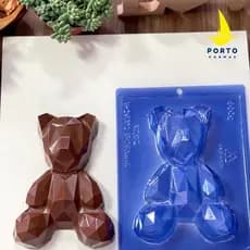 Lançamento Porto Formas - Urso Geometric Grande - Forma Para Chocolate - Ref. 1202