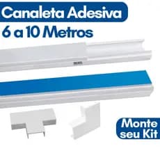 Canaleta para Fio Organizadora de Cabo 6 a 10 Metro Canaleta Adesiva Esconde Cabo Conector Emenda