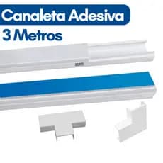 Canaleta Fio Organizador de Fios Cabo Metro Canaleta PVC Adesiva Esconde Fio Conector Emenda