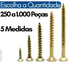 Kit Parafuso Para Madeira Philips Kit Marceneiro com 250 500 1000 Parafusos para MDF Chipboard