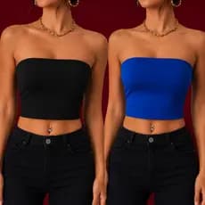 Kit 2 Cropped Top Suplex Tube Tcomara Que Caia Feminino De Moda Blogueira Tamanho Único