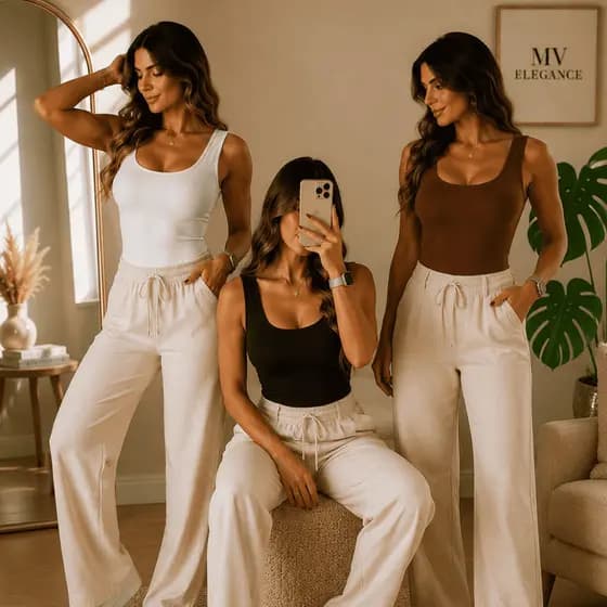 Kit 3 Body Feminino Regata Premium Ajuste Perfeito Corpo Modelador Casual Moderno Luxo
