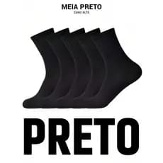 kit de meia masculina cano alto todo preto