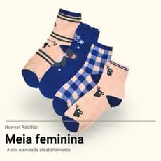 Kit  de meias femininas casuais all-match cartoon até a panturrilha ESTILO AZUL 3