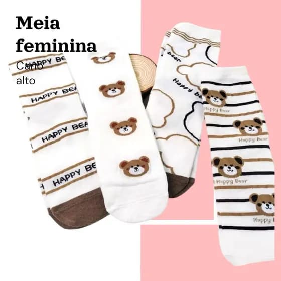 kit de meias femininas casuais all-match cartoon até a panturrilha 4