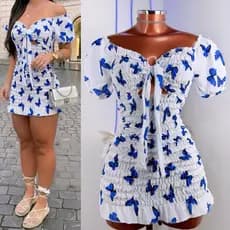 Vestido Lastex Manga Oncinha Floral delicado Estampado Alta Tendência xadrez