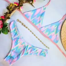 ENVIO IMEDIATO Biquíni arco-íris asa delta moda blogueira