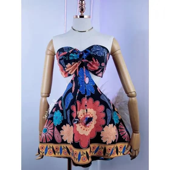 Vestido Macaquinho Estampado estampa Paty nordestina