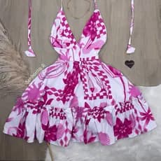 Vestido Estampado soltinho rodado Alta Tendência Estampa