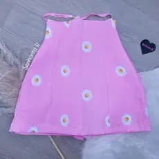 Short Saia Estampado Zíper Tendência Moda Feminina