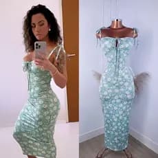 Longo Vestido Floral tendência 2026 verão encontrinho date romântico camponesa