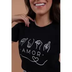 Blusa T-shirt Feminina Baby look Algodão tendência