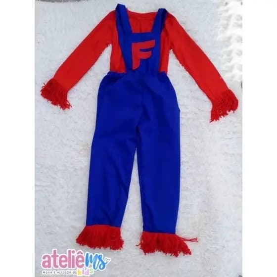 Fantasia infantil do fofão com acessório no pé e a mão de lã | Fantasia de menino do fofão | Fantasia de menino
