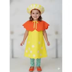 Fantasia infantil da personagem laranjinha da moranguinho | Fantasia vintage | Fantasia de menina | Vestido amarelo