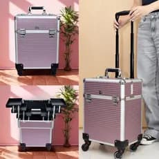 Maleta De Maquiagem Profissional Com Rodinhas R720 Vazia