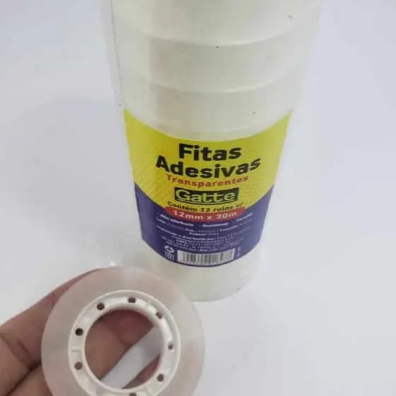 3 ROLOS Fita Adesiva Transparente Durex 12mm x 30m.