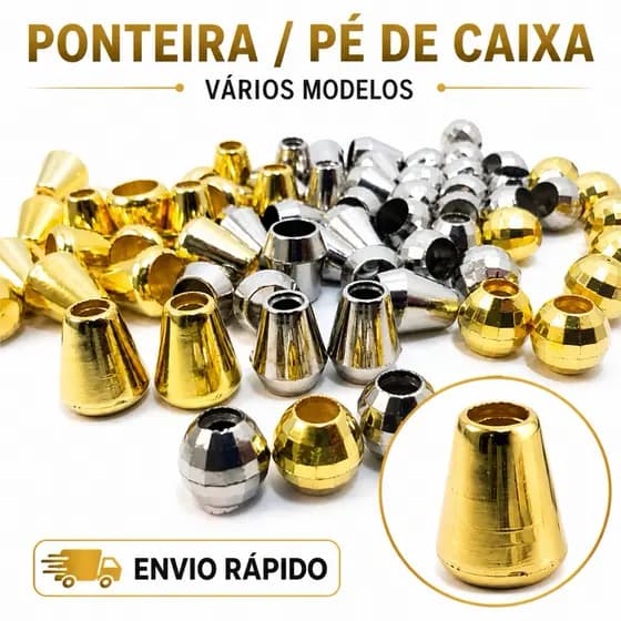 48 Pé de Caixa Ponteira ABS Dourado ou Prata Vários Modelos.