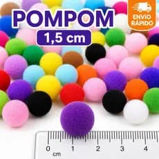 100 Unidades Pompom 15mm (1,5cm) Várias Cores para Artesanato