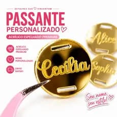 Passante de Acrílico Espelhado 2,5cm  Para Laços, Agenda, Encadernação e Artesanato - LEIA A DESCRIÇÃO